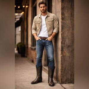 Vintage Exotic Python Cowboy Boots 🐍 Black Leather Western Size 10